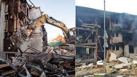 V Lenoře začala demolice domu zdevastovaného výbuchem plynu