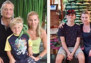 Leona Machálková se synem Arturem v Thajsku s Bořkem Šípkem a po devíti letech bez něj.