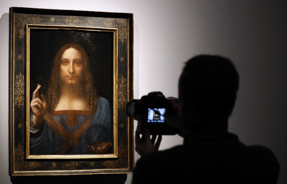 Dražba obrazu Leonarda Da Vinciho.