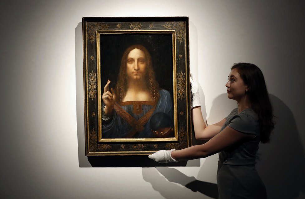 Dražba obrazu Leonarda Da Vinciho.