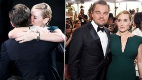 Šťastné shledání po 19 letech! K ceně Leovi gratulovala Kate Winslet.