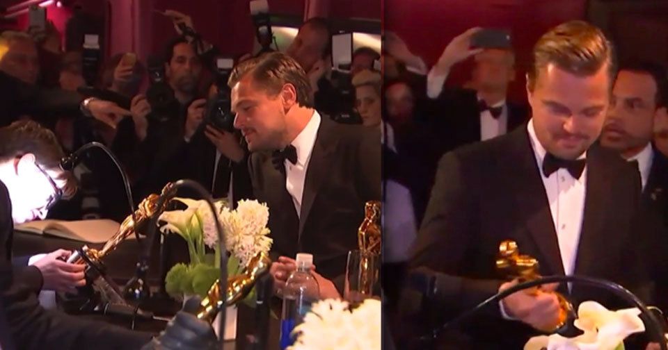 Leonardo DiCaprio málem zemřel úzkostí, když měl počkat pár okamžiků, než mu na Oscara vyryjí jméno.