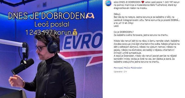 Leoš Mareš donó más de un millón de coronas a la colección de Bára Tlučhořová... Leoš Mareš donó más de un millón de coronas a la colección de Bára Tlučhořová...