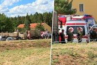 Nehoda na ukázce vojenské techniky v Lešanech: Dva zranění