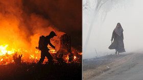 Lesní požáry zachvátily Indonésii, kouřem se dusí i lidé v Singapuru a Malajsii.