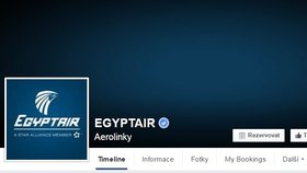 Facebook aerolinek EgyptAir se ponořil do temné barvy.