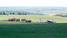 U požáru ruského letounu zasahovalo pět hasičských aut