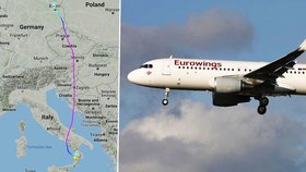 Let Eurowings si vyžádal osm zraněných. V Berlíně stroj zasáhly silné turbulence