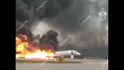 Požár letadla v Moskvě