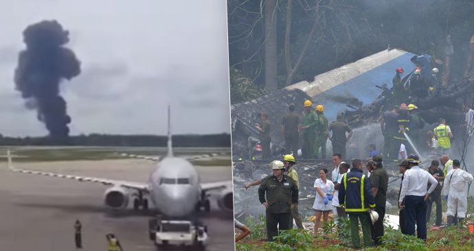Na letišti v Havaně se po startu zřítil Boeing 737