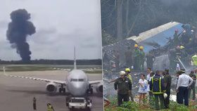 Na letišti v Havaně se po startu zřítil Boeing 737
