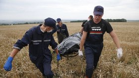 Ukrajinští záchranáři hledají na 25 kilometrech čtverečních těla obětí z letu MH17
