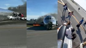 Letadlo vzplálo na ranveji, cestující popsali ohnivý horor: „Myslela jsem, že umřu“ 