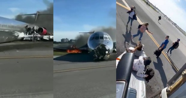 Letadlo vzplálo na ranveji, cestující popsali ohnivý horor: „Myslela jsem, že umřu“ 