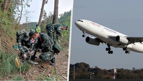 Ohořelé trosky a zbytky dokladů: Pád letadla v Číně nikdo nepřežil, potvrdili záchranáři