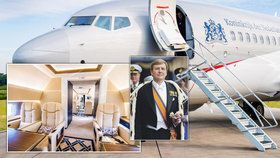 Takhle cestuje monarcha: Snímky z interiéru letounu nizozemského krále.