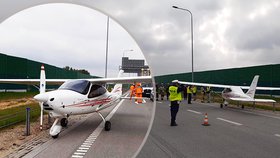 Na polské dálnici nouzově přistálo malé letadlo.