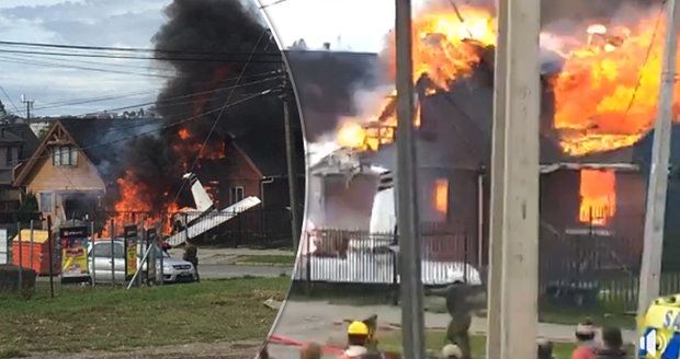 Šest mrtvých po havárii letadla: Zřítilo se na rodinný dům a explodovalo!