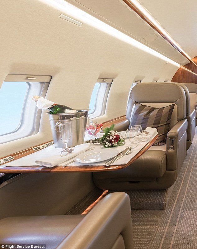Tohle je interiér luxusního letadla.