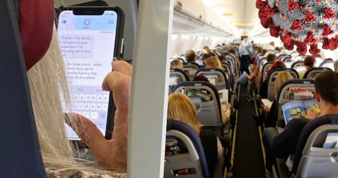 „Máme covid. Pšt!“ psala v SMS zprávě cestující v letadle. Přes rameno jí koukal další pasažér
