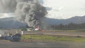 Letadlo v Peru začalo hořet, muselo nouzově přistát.