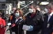 Jan Hamáček, Andrej Babiš a Alena Schillerová na tiskovce na letišti po příletu letadla s 1,1 respirátory z Číny (20.3.2020)