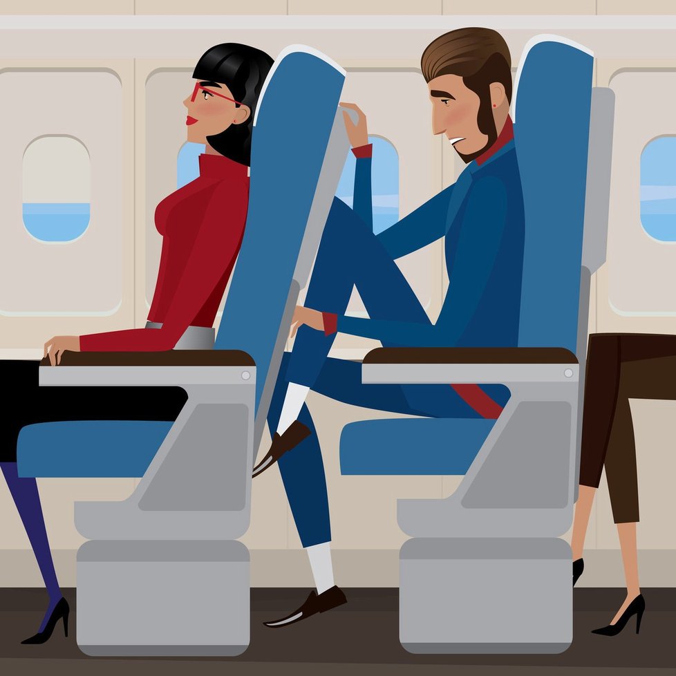 Sklápění sedadla v letadle