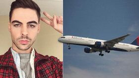 27letý JP Thorn tvrdí, že pilot letadla, ve kterém seděl, se jej během cesty snažil sbalit na online seznamce
