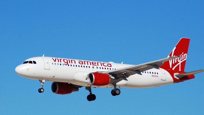 Letadlo společnosti Virgin America.