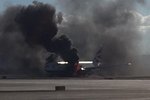 V Las Vegas hořelo letadlo.