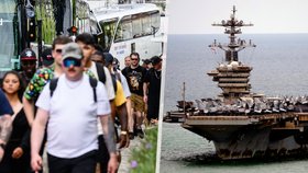 Pět tisíc amerických námořníků po tři čtvrtě roce na souši - v thajské Pattaye (2. 9. 2026).