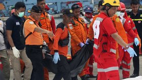 Pád Boeingu 737 u Jakarty zřejmě nepřežil nikdo ze 189 lidí na palubě. Záchranáři z moře vytahují oběti, trosky letadla a osobní věci cestujících a posádky.