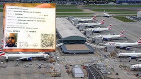 Průkazka muže, který dostal práci v citlivých oblastech letiště Heathrow, ač byl sledován protiteroristickou službou.