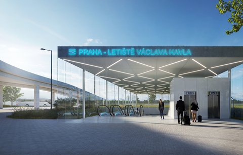 „Příští zastávka - Letiště Václava Havla.“ První cestující by zde z vlaku mohli vystoupit už za 7 let