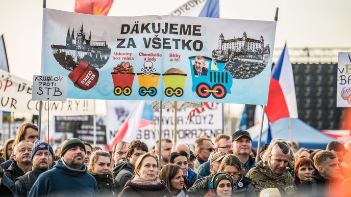 Demonstrace na pražské Letné
