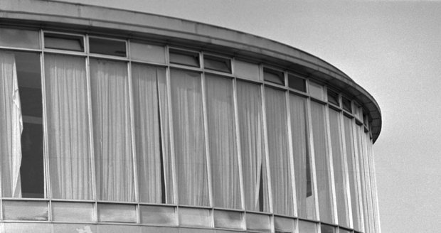 Budova Expo 58 na Letné v 60. letech, tehdy fungovala jako restaurace.