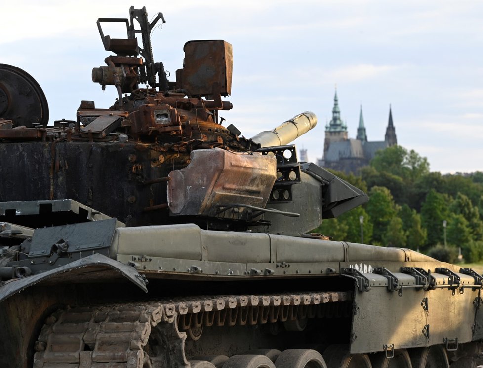 Na Letné je k vidění ruská vojenská technika, kterou Ukrajinci zničili během ruské invaze
