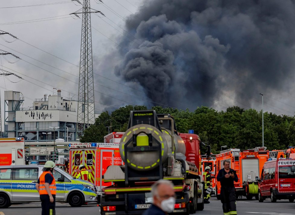 Výbuch v průmyslovém areálu Leverkusen (27.7.2021)