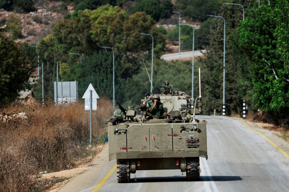 Válka v Izraeli - situace u hranic s Libanonem. (9. 10. 2023)