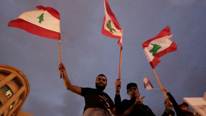 Demonstrace v Libanonu vyvolané výbuchem v Bejrútu.