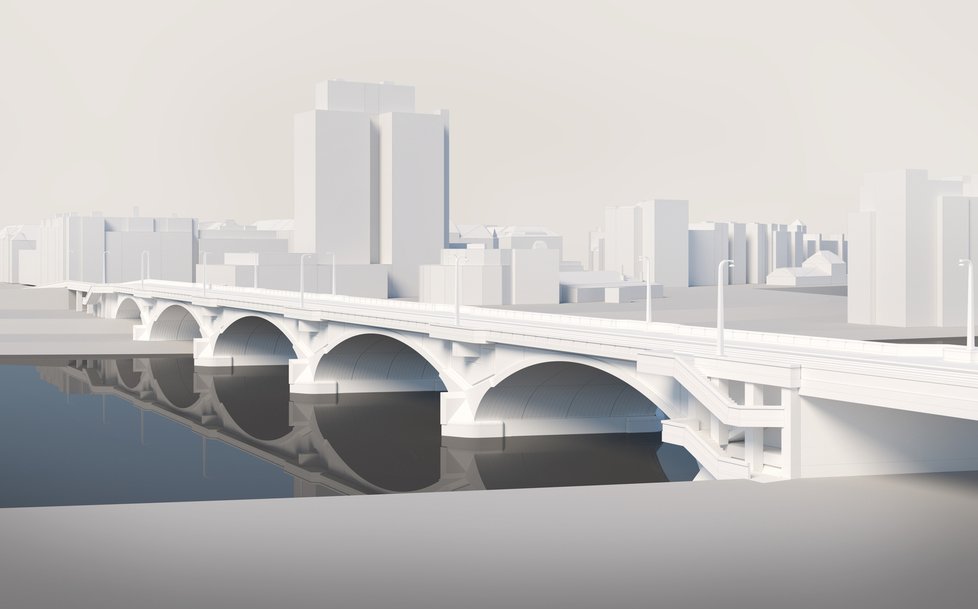 Takhle by podle vizualizací mohl vypadat rekonstruovaný Libeňský most.