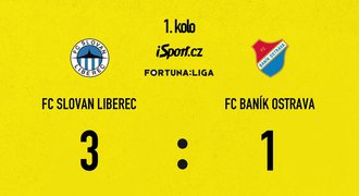 SESTŘIH: Liberec - Baník 3:1. Slovan bere výhru, hosté skórovali z penalty