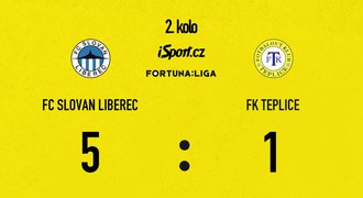 SESTŘIH: Liberec - Teplice 5:1. Slovan si zastřílel, Van Buren nasázel hattrick