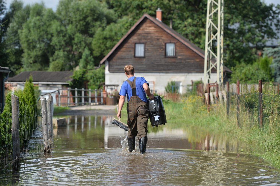 Následky bleskových záplav v Libereckém kraji (18. 7. 2021)