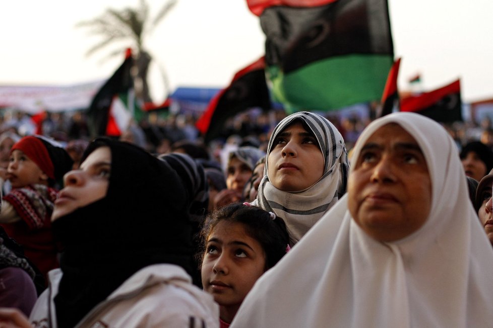 Proti zásahu se konaly protesty žen v libyjském Bengházzí