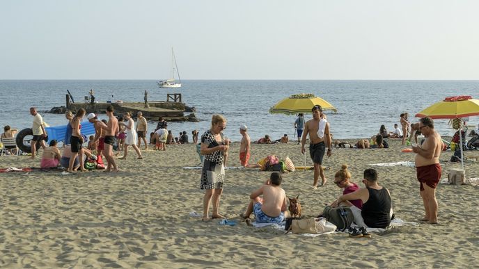 Pláž Lido di Ostia u Říma. Pláž Lido di Ostia u Říma.