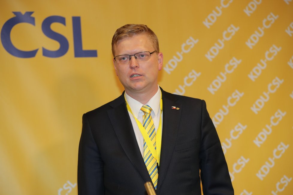 Předseda KDU-ČSL Pavel Bělobrádek na sjezdu lidovců