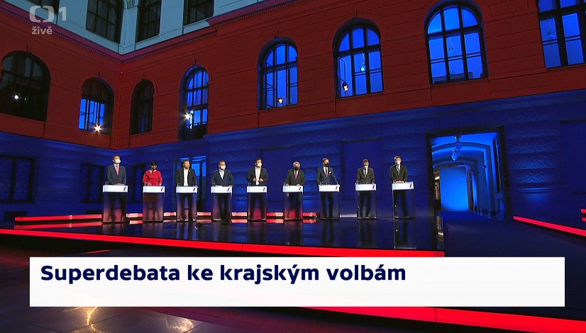 Političtí lídři při superdebatě na ČT (1.10.2020)