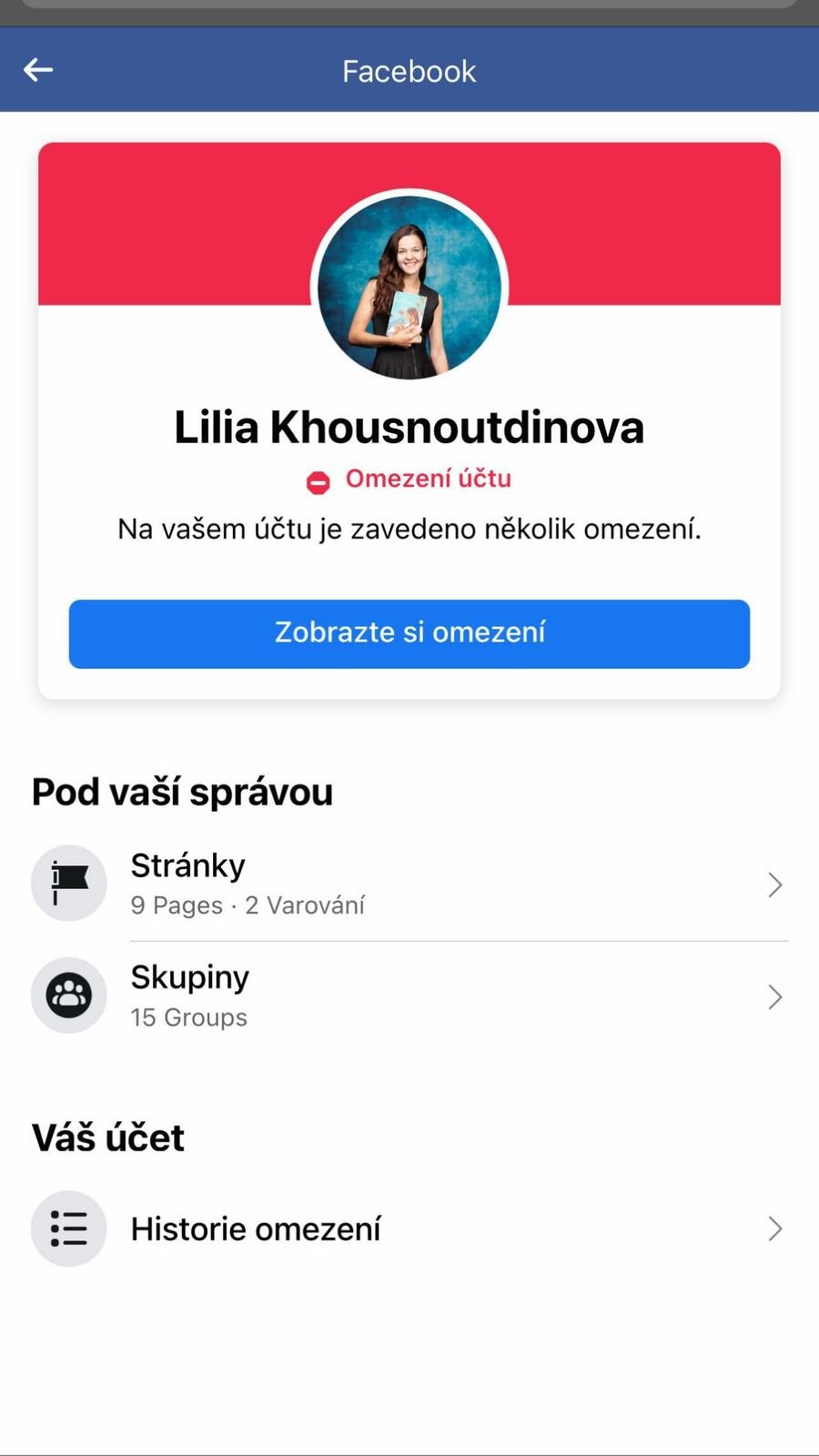 Lilii kvůli fotce porodu zablokovali profil na facebooku