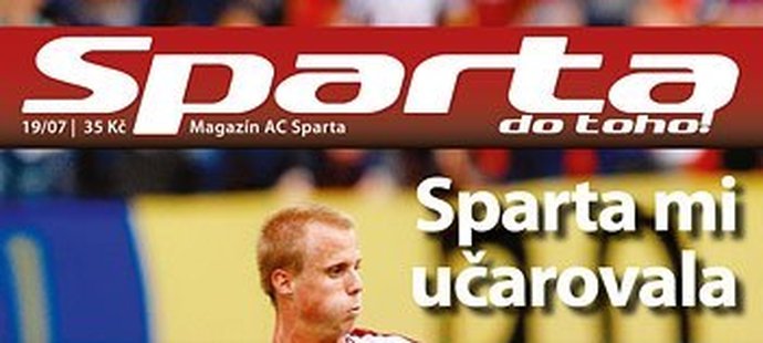 Titulka sparťanského magazínu Sparta, do toho! přes zápasem s Viktorií Plzeň v roce 2007.